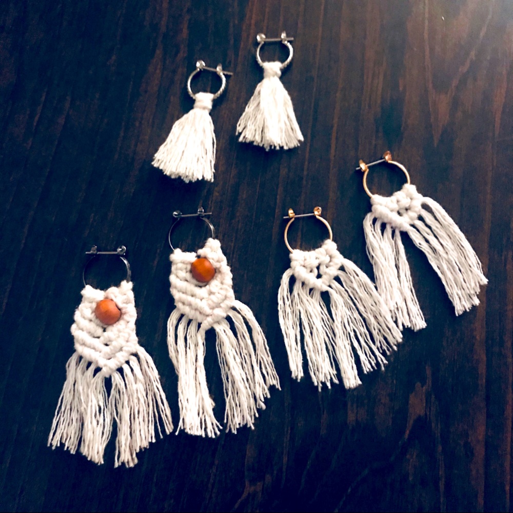 🆕»-» Handmade w/Löve «-« 3pc Macramé Earring Set » Hypoallergenic | Nickel-Free